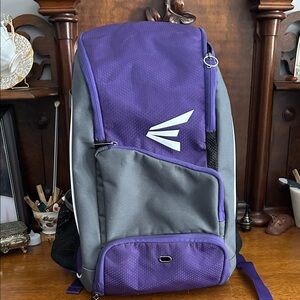 Purple and Gray Easton baseball Backpack